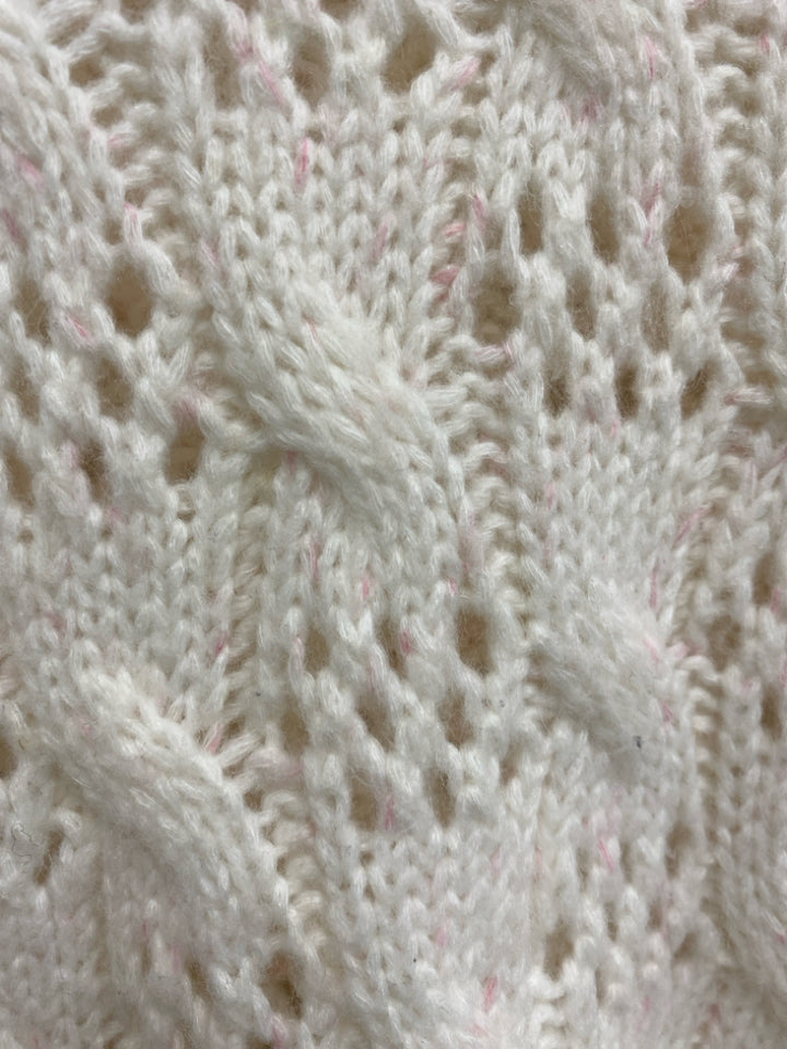 Saltwater Luxe Size M Cream Short Sleeve Ladies Sweater