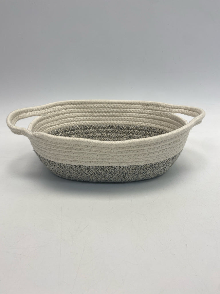 Cream Gray Rope Basket