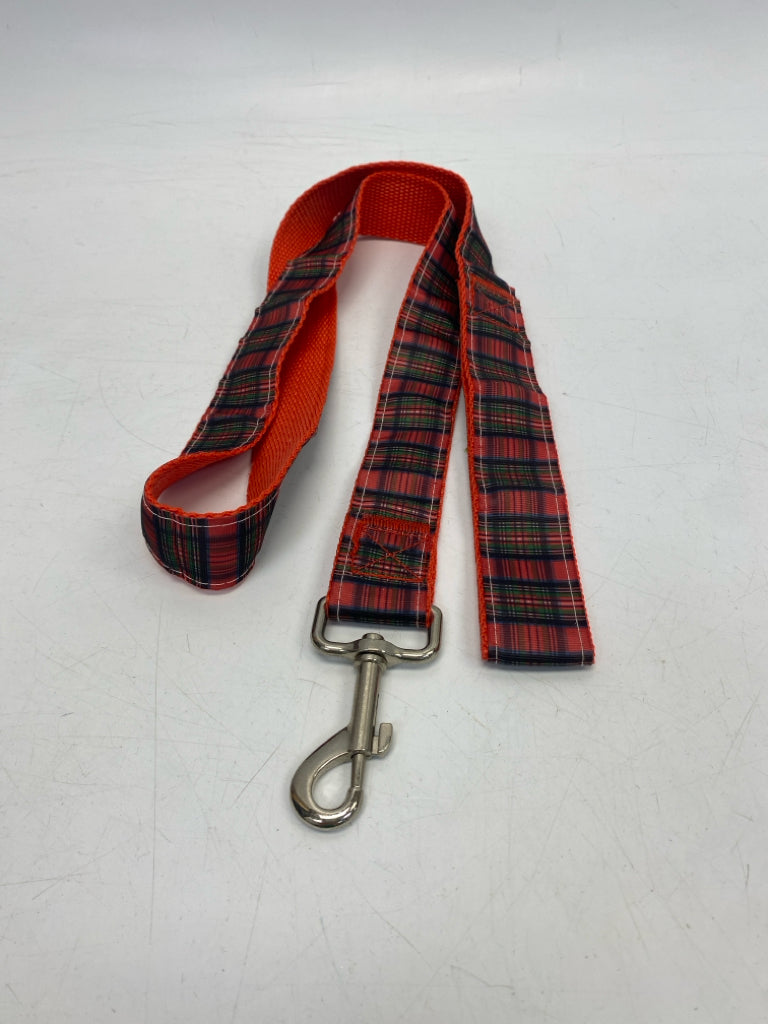 Red Multi Color Plaid Pet Collar/Leash