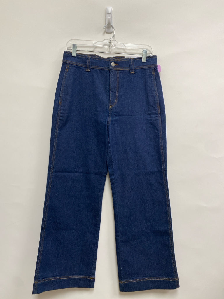 NWT LOFT Size 6P Dark Blue Wide Leg Petite Jeans