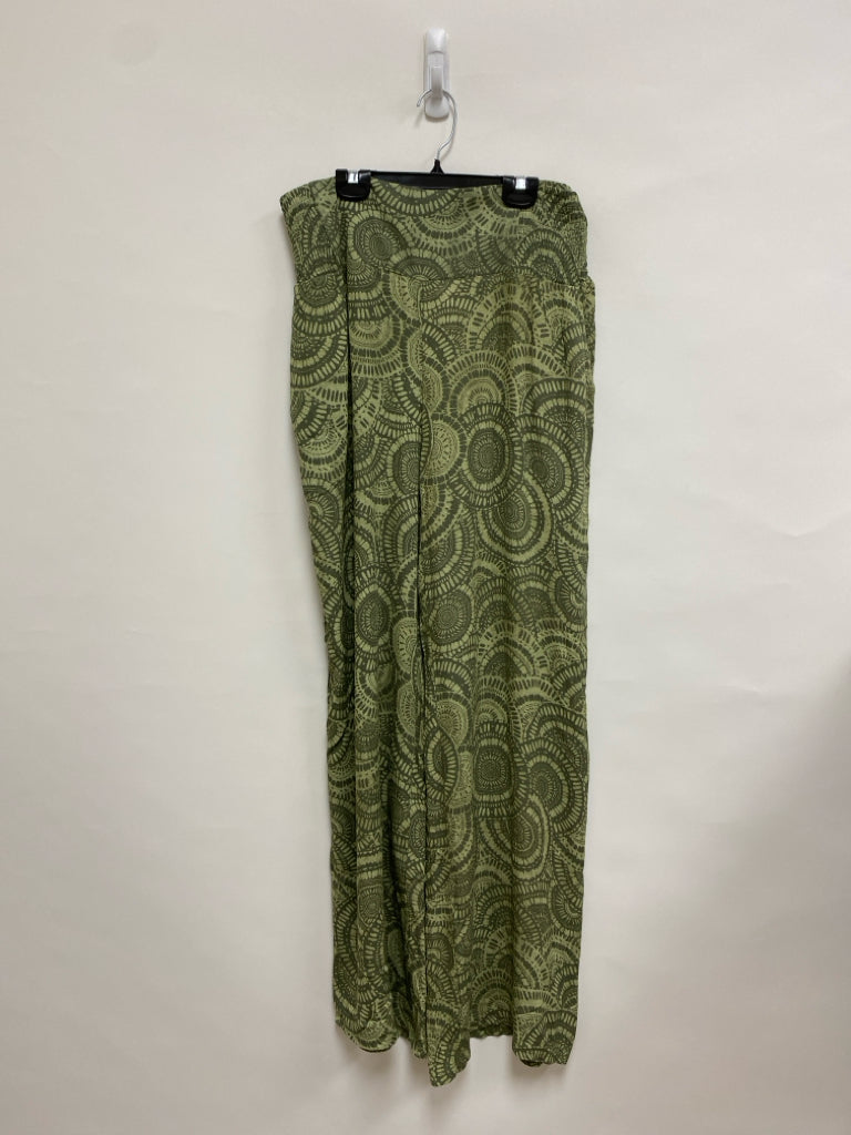 Three Dots Size L Sage Olive Green Mosaic Pull-on Ladies Pants