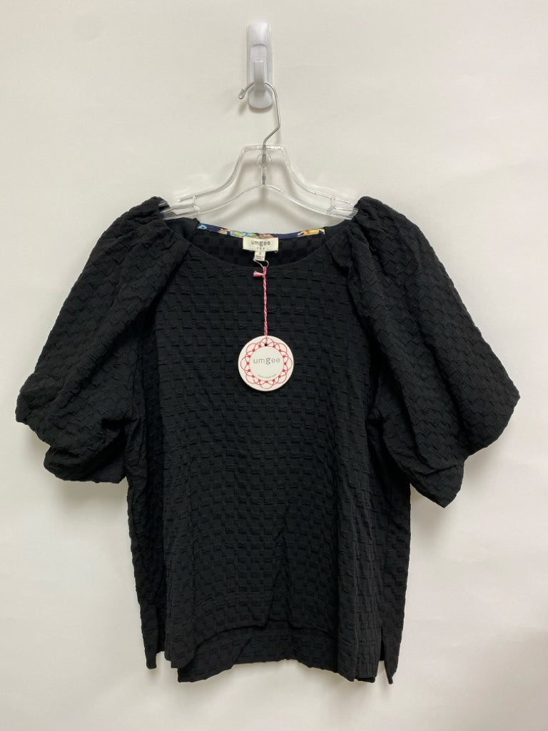 NWT Umgee Size S Black Texture Puff Sleeve Ladies Top