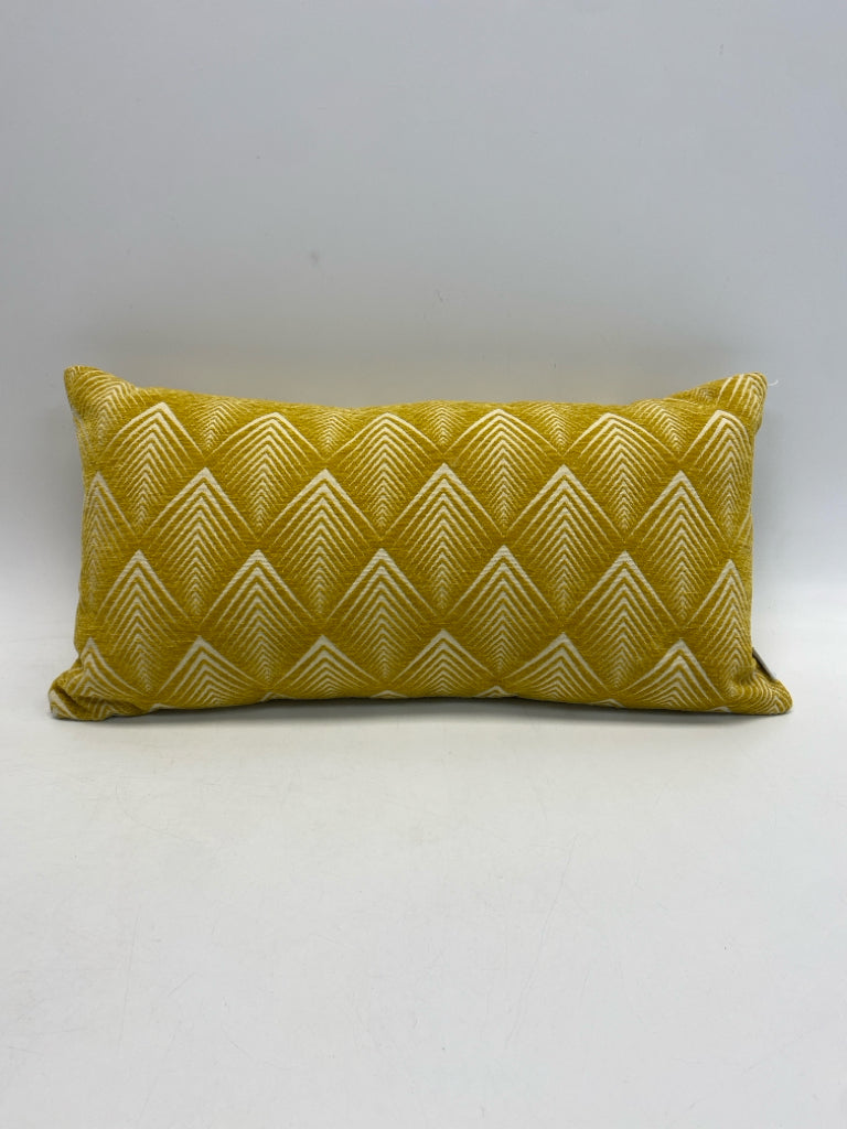 Gold White Print Pillow