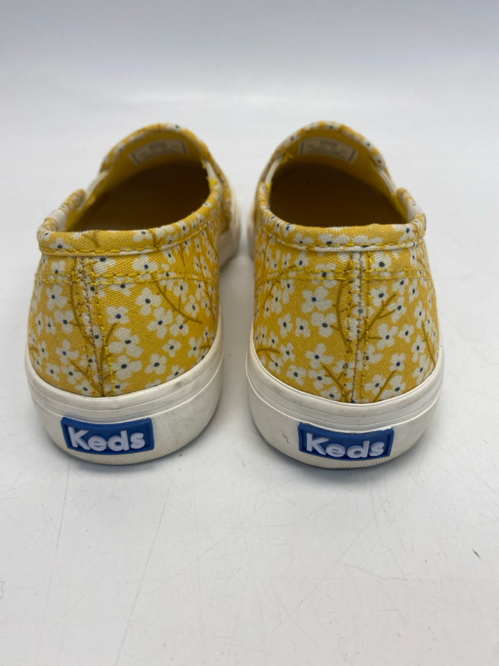 Keds  Size 6.5 Yellow Floral Canvas Sneakers
