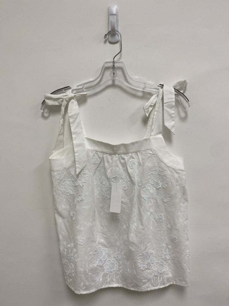 NWT LOFT Size XS White Embroidered Tank Ladies Top