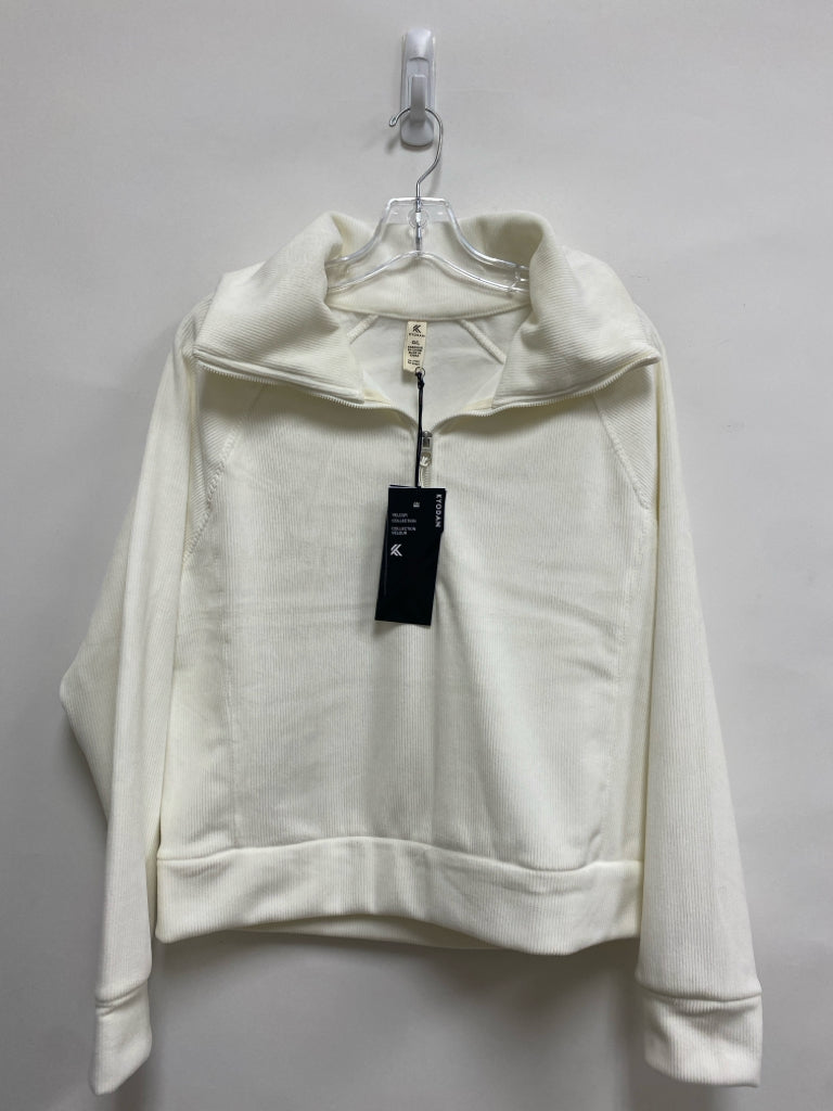 NWT kyodan Size L White Velour Ladies Pullover