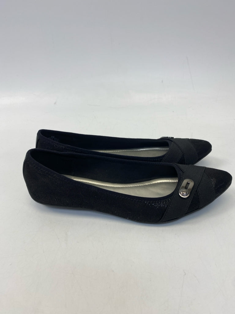 Anne Klein US Shoe Size 9 Black Shimmery Flats