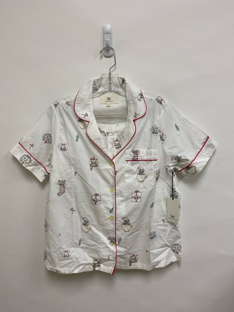 NWT Size S White Red/Green Ladies 2pc Pajamas