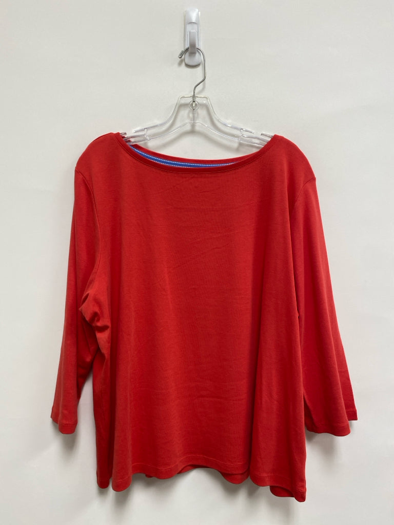 Talbots  SIZE  3XP Red Long Sleeve Plus Size Top