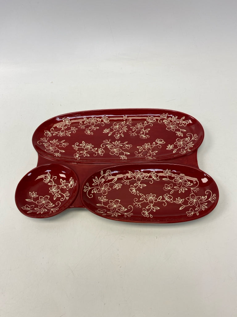 Temp-tations Red Cream Serving Piece