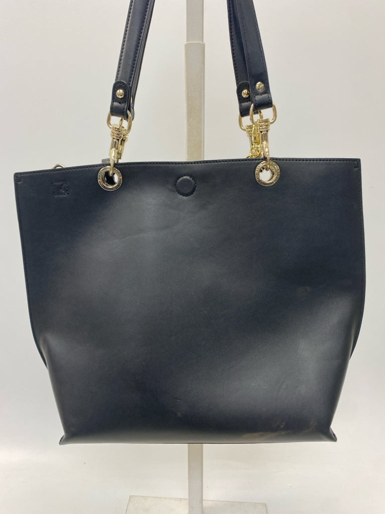 Karl Lagerfeld Black Gold Accent(s) Leather Handbag