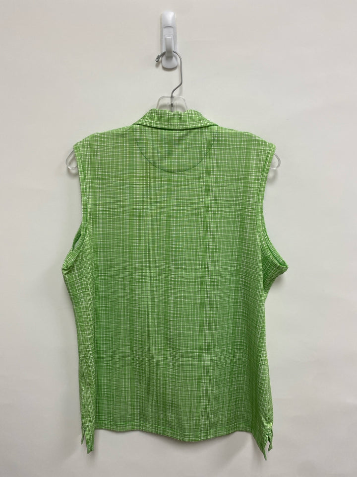Masters Collection Size L Green White Sleeveless Athletic Top