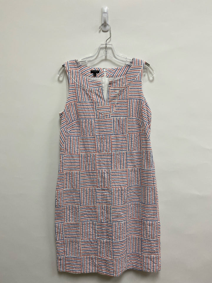 Talbots Size 10 White Blue/Red Striped Sleeveless Ladies Dress