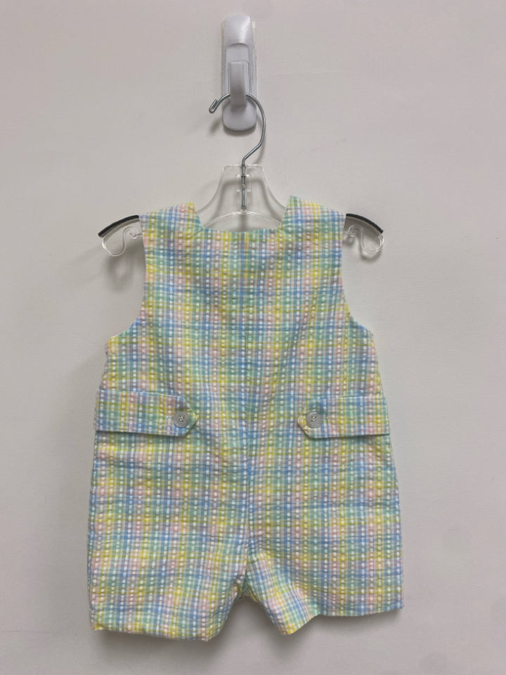 Bailey Boys SIZE 3M Pastels Plaid Sleeveless Seersucker Boy&