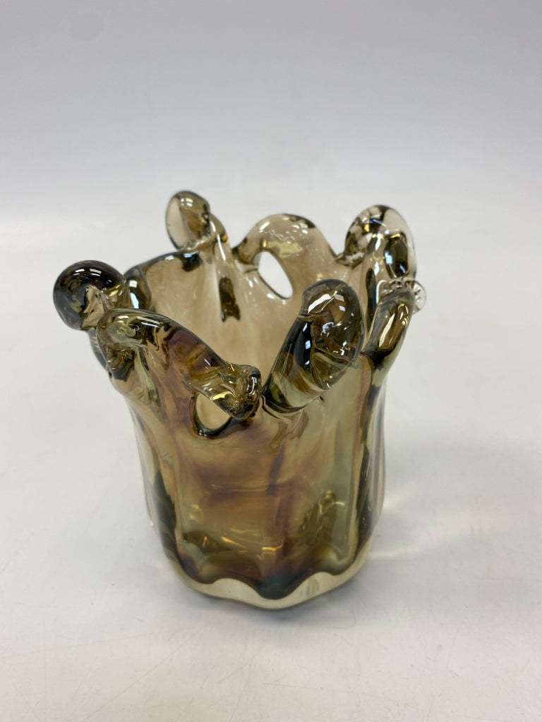 Murano Brown Glass Vase