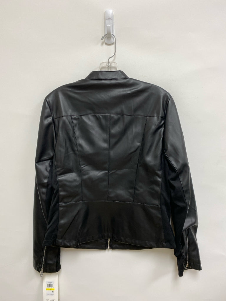 NWT DKNY Size M Black Faux Leather Ladies Jacket