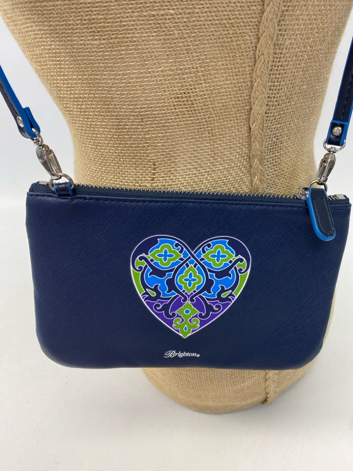 Brighton Navy Green Heart(s) Crossbody