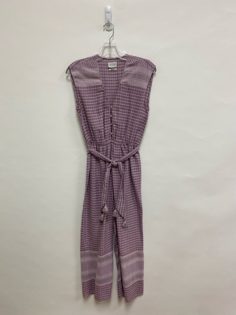 SAYLOR Size S Lavender Purple Shapes Sleeveless Ladies Jumpsuit