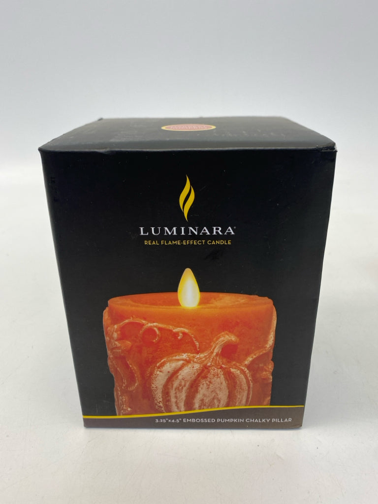 NEW/BOX Luminara Orange Pumpkin Fall