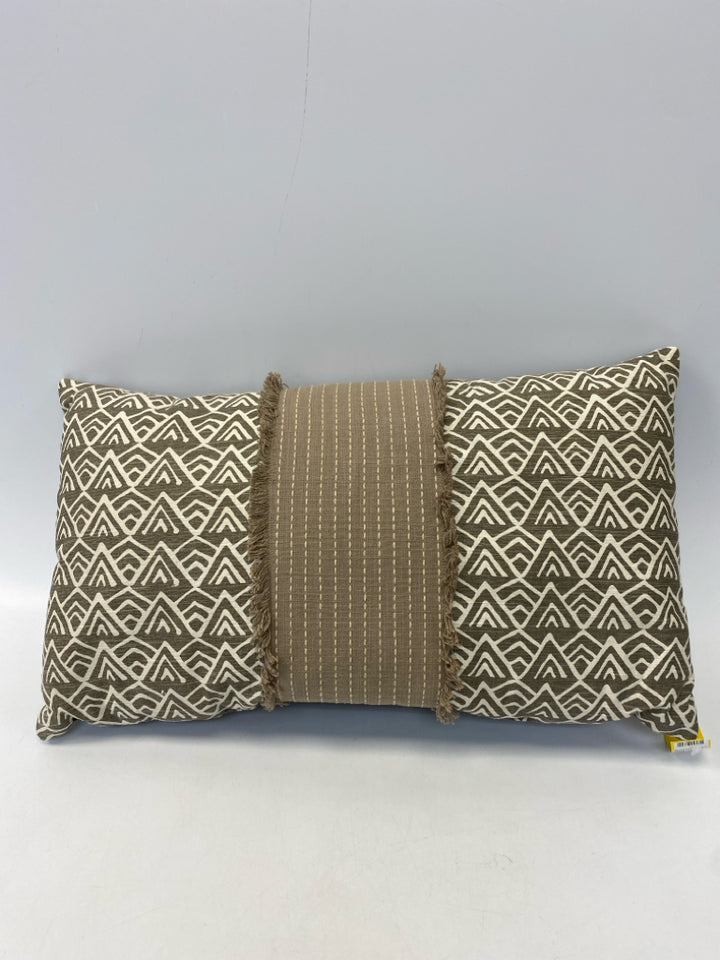 Brown White Zig Zag Pillow