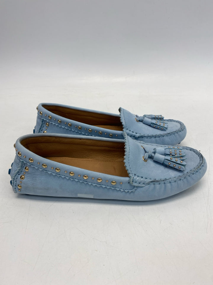 Coach US Shoe Size 6.5 Blue Gold Studded Flats