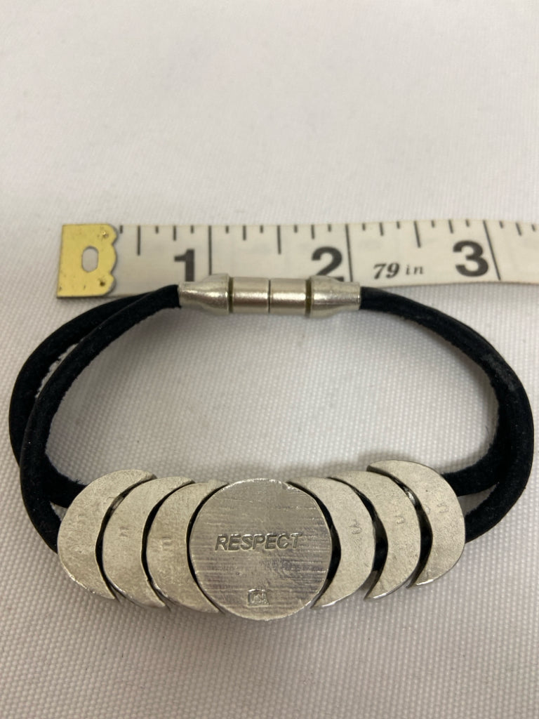 Silver Color Black Sunburst Bracelet