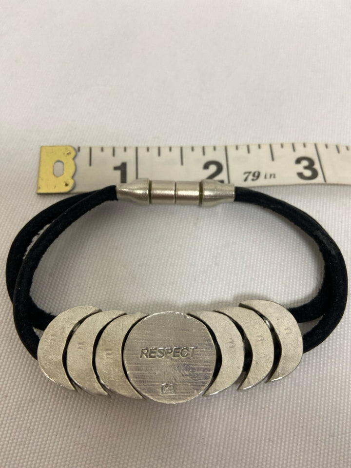 Silver Color Black Sunburst Bracelet