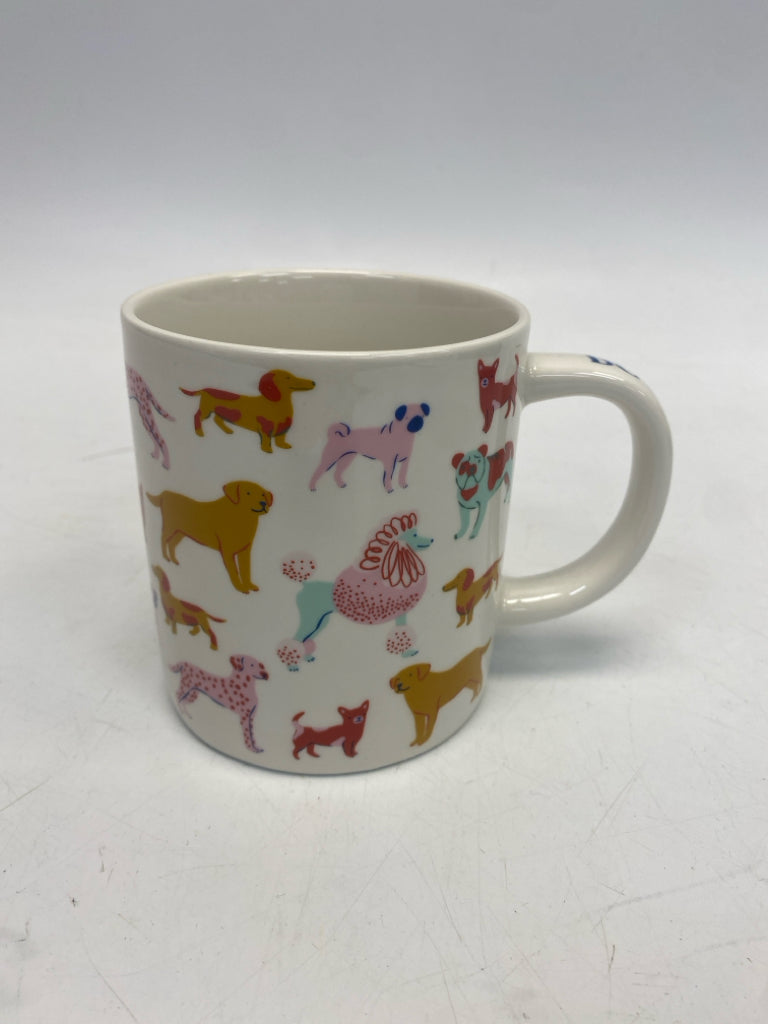 White Multi Color Dogs Coffee Mug