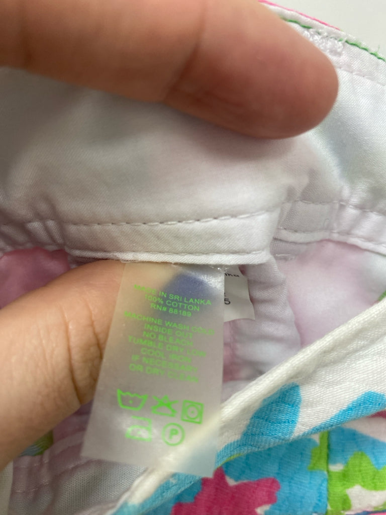 LILLY PULITZER Size 2 Pink/White Green/Blue Scalloped Ladies Shorts