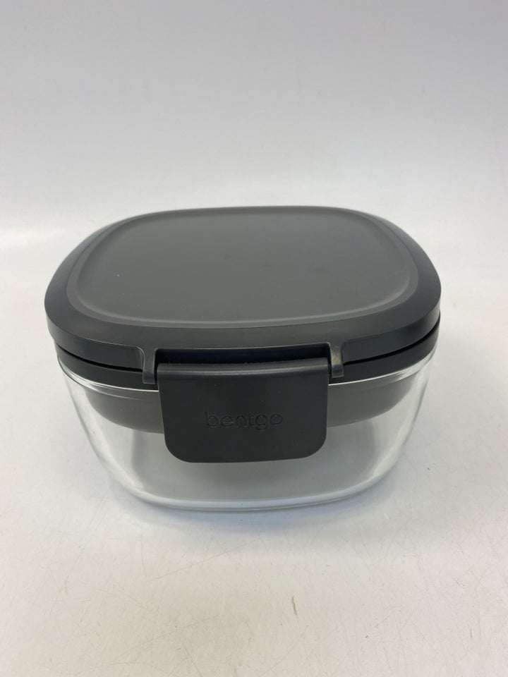 Gray Clear Glass Storage Container