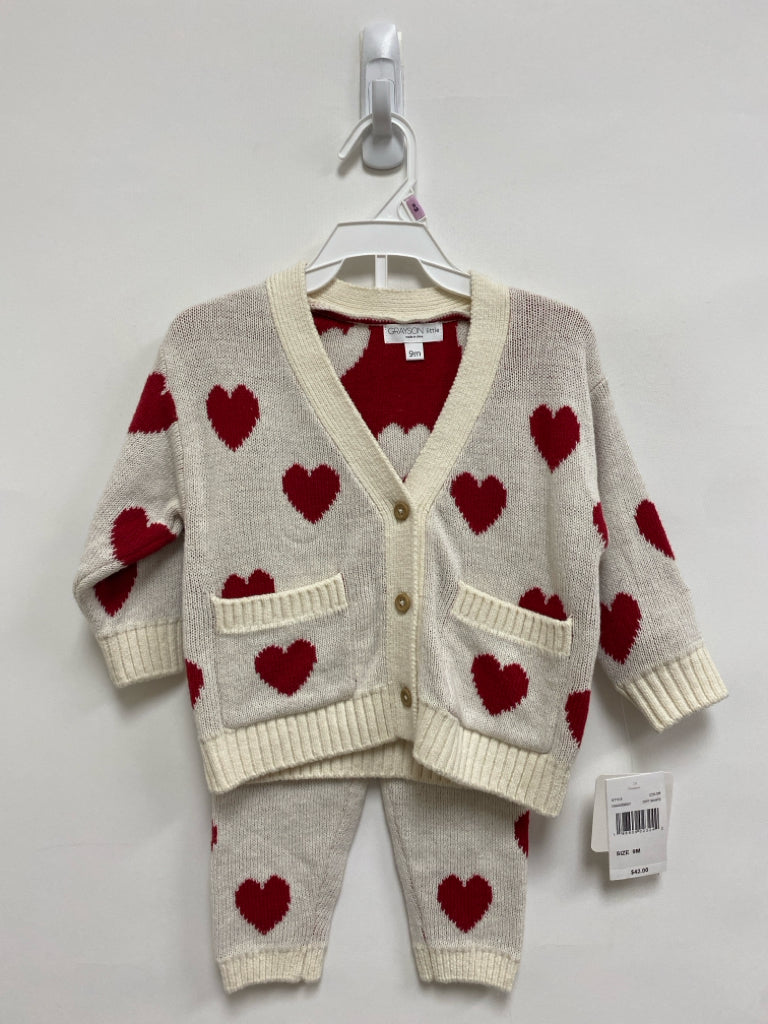 NWT GRAYSON/THREADS SIZE 9M White Red Hearts Girl&