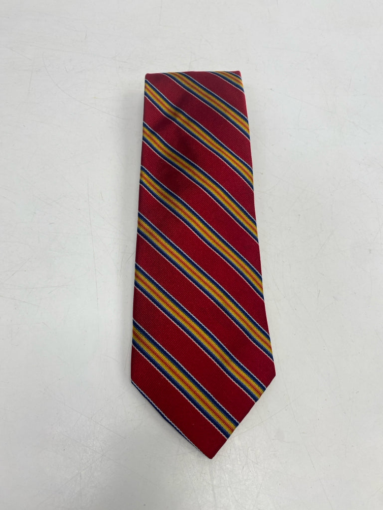 BEN SILVER Dark Red Blue/Gold Striped Men&