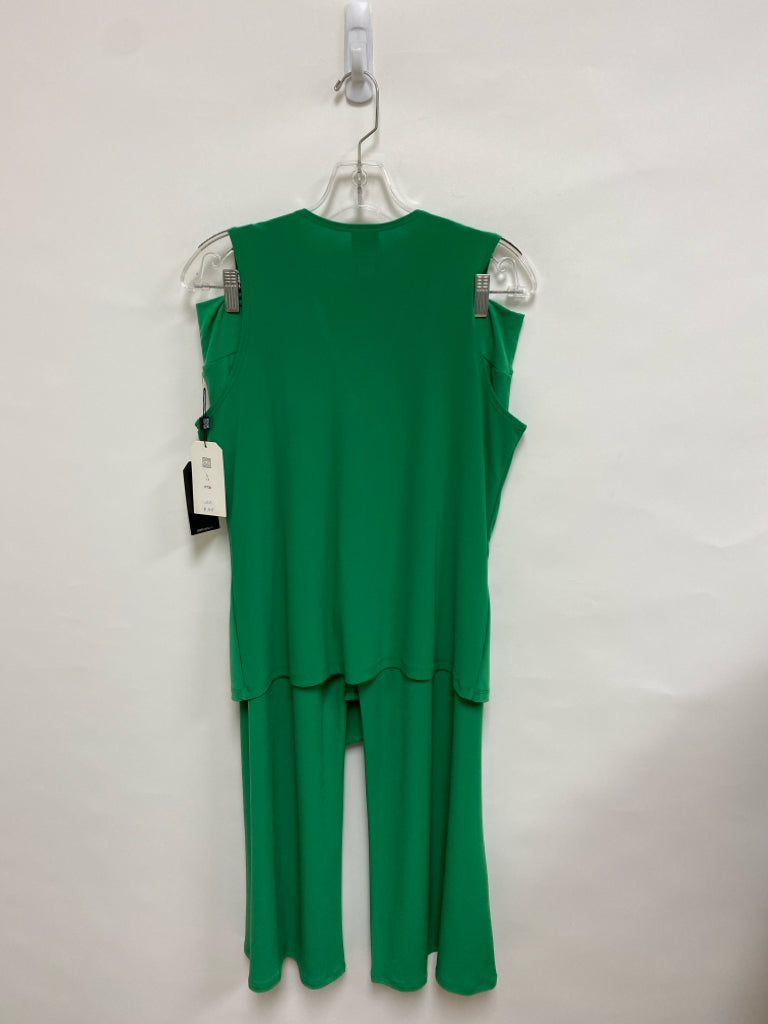 NWT Clara Sun Woo Size L Green Knotted Sleeveless Ladies 2pc Pant Set