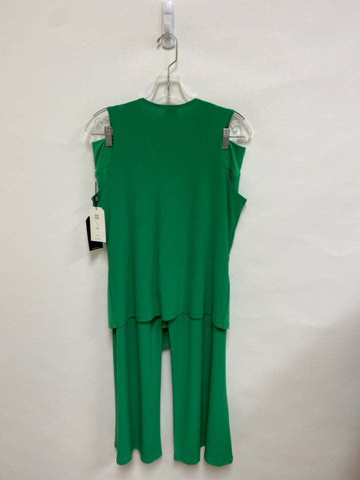 NWT Clara Sun Woo Size L Green Knotted Sleeveless Ladies 2pc Pant Set