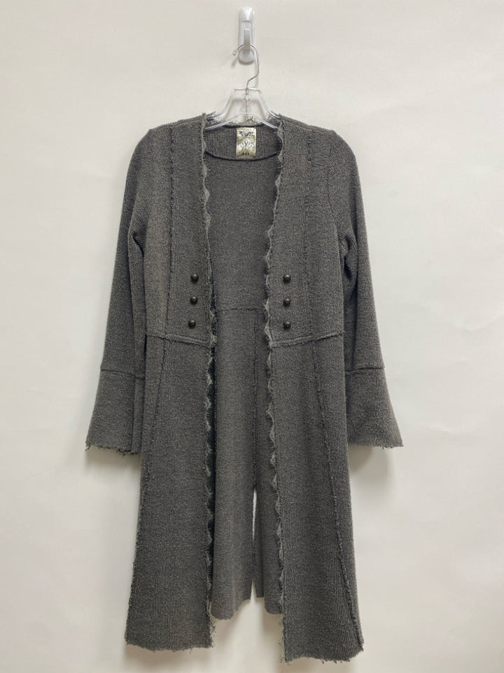 Vocal Size S Gray Buttons Drape Ladies Sweater