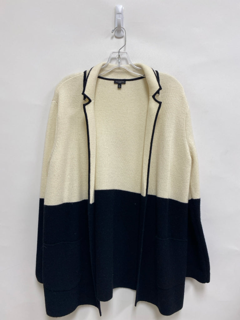 Talbots Size MP Cream/Black Drape Petite Sweater