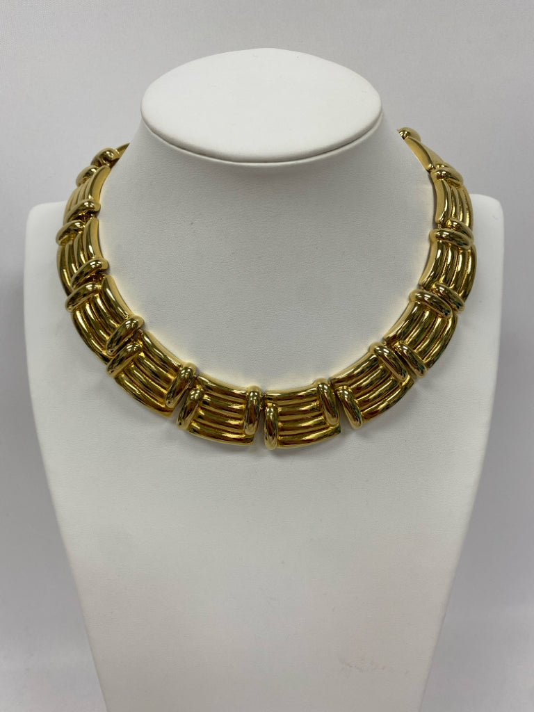 Gold ColorWide  Link Necklace