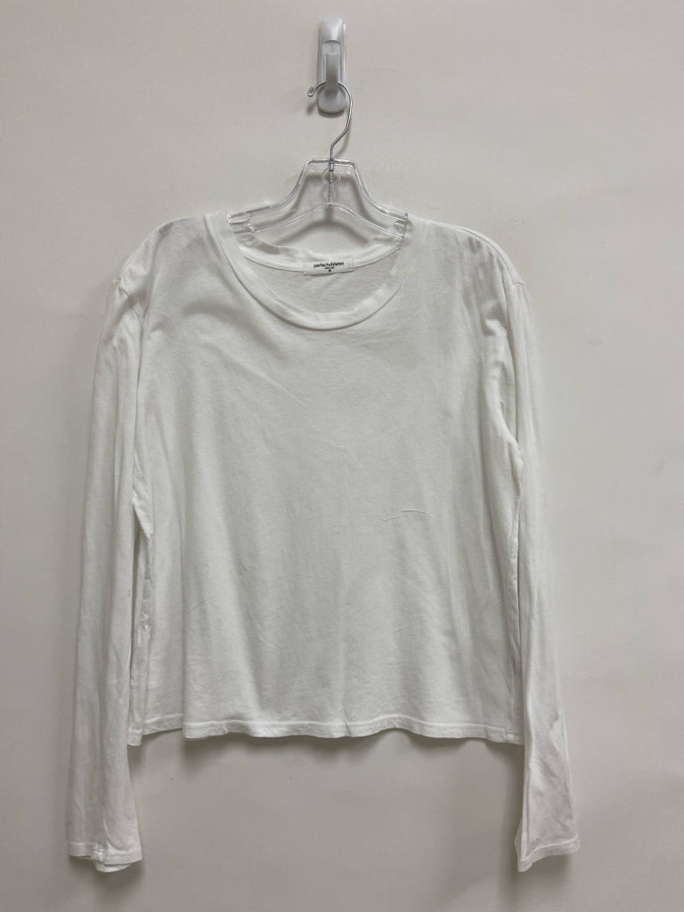 perfectwhitetee Size M White Long Sleeve Tee Ladies Top