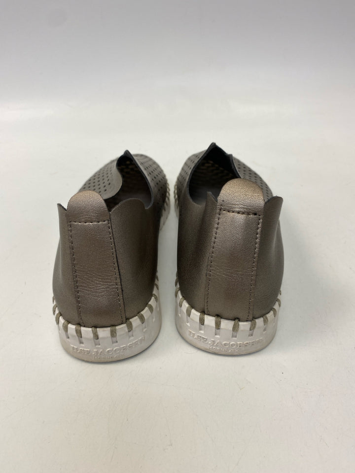 Ilse Jacobsen Hornbaek  Size 38 Bronze Perforated Sneakers