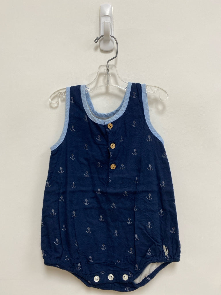 well dressed WOLF SIZE 12M Navy Blue Trimmed Sleeveless Boy&