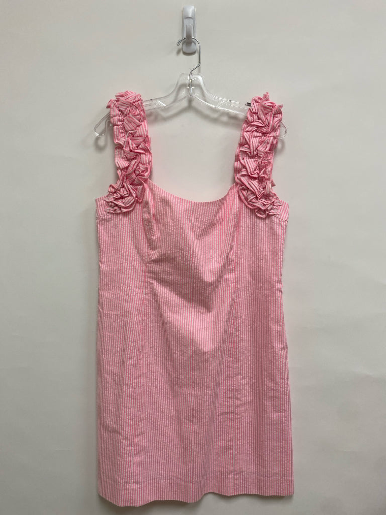 LILLY PULITZER Size 14 Pink White Striped Sleeveless Ladies Dress
