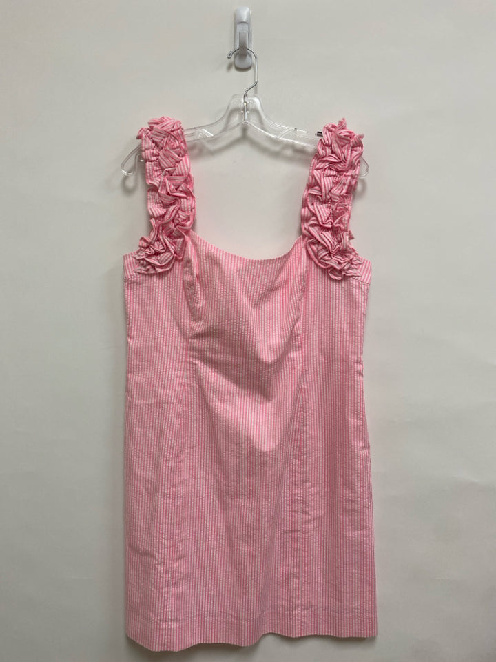 LILLY PULITZER Size 14 Pink White Striped Sleeveless Ladies Dress