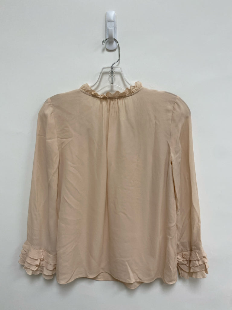 Rebecca Taylor Size 0 Dusty Peach Long Sleeve Silk Ladies Top