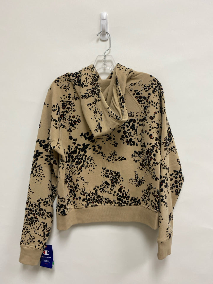 NWT Champion Size S Tan Black Animal Print Hooded Ladies Sweatshirt