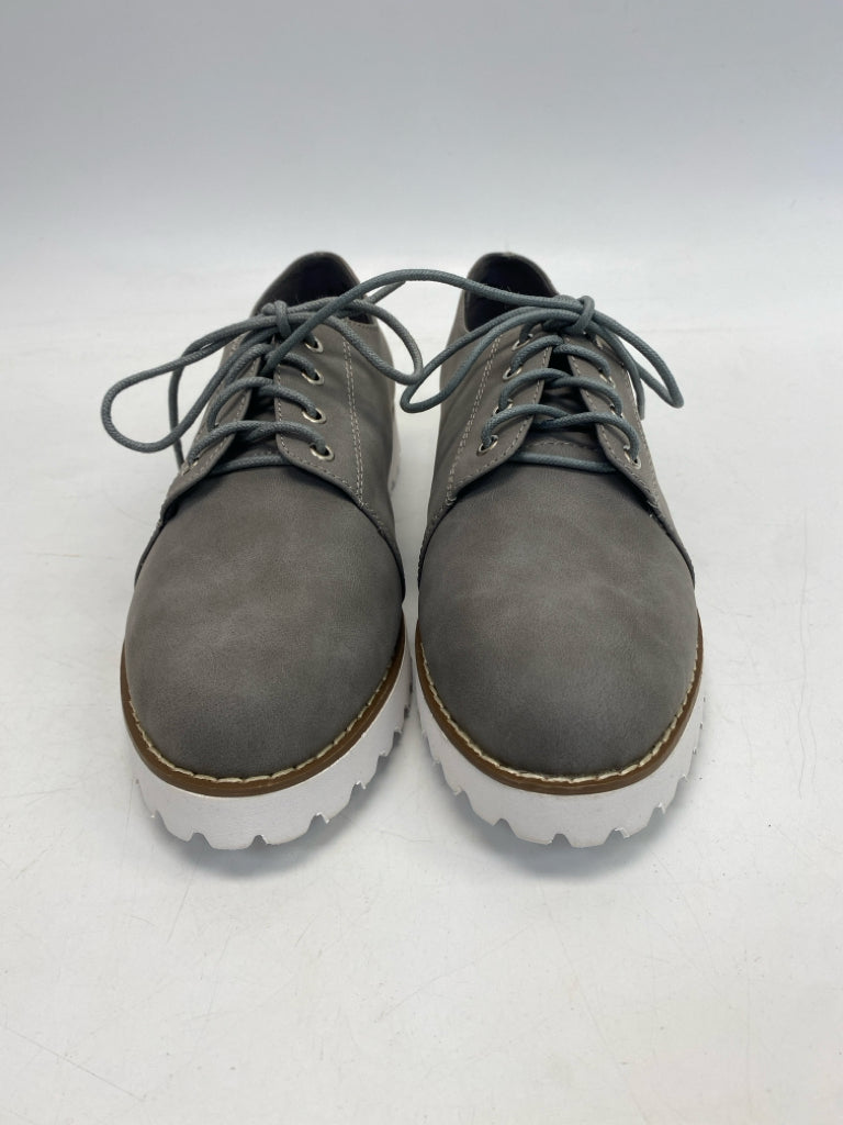 US Shoe Size 10 Gray Lace-up Flats