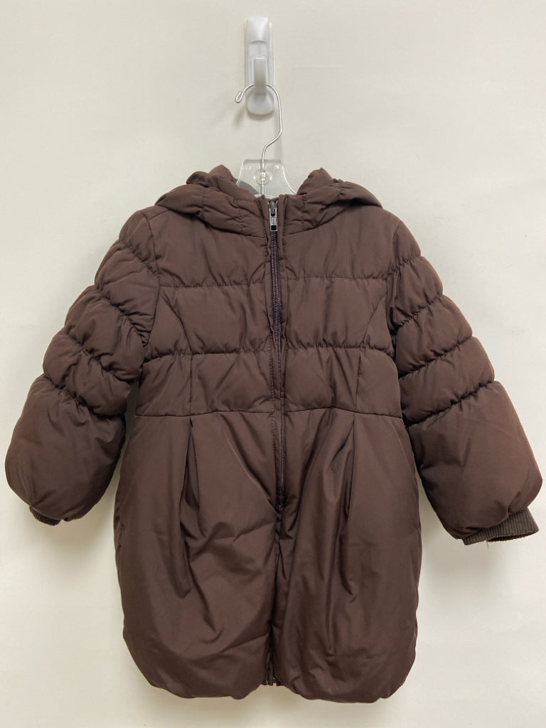 Baby Gap SIZE 4T Dark Brown Puffer Hooded Girl&