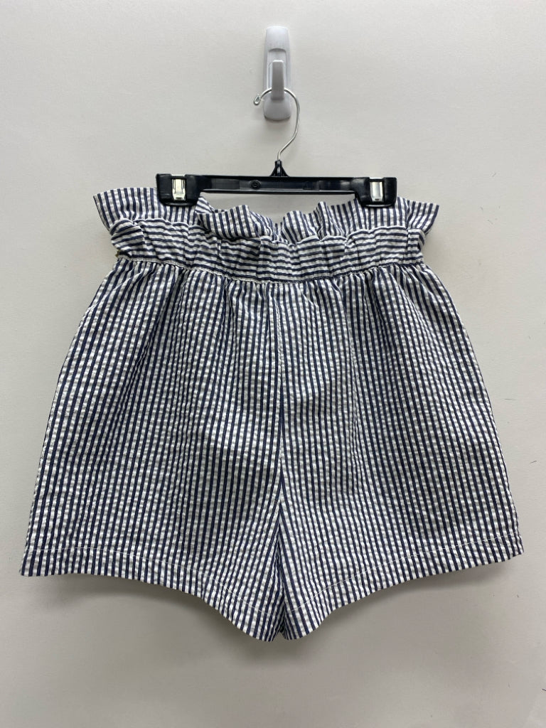 Zara Size XS White/Navy Striped Seersucker Ladies Shorts