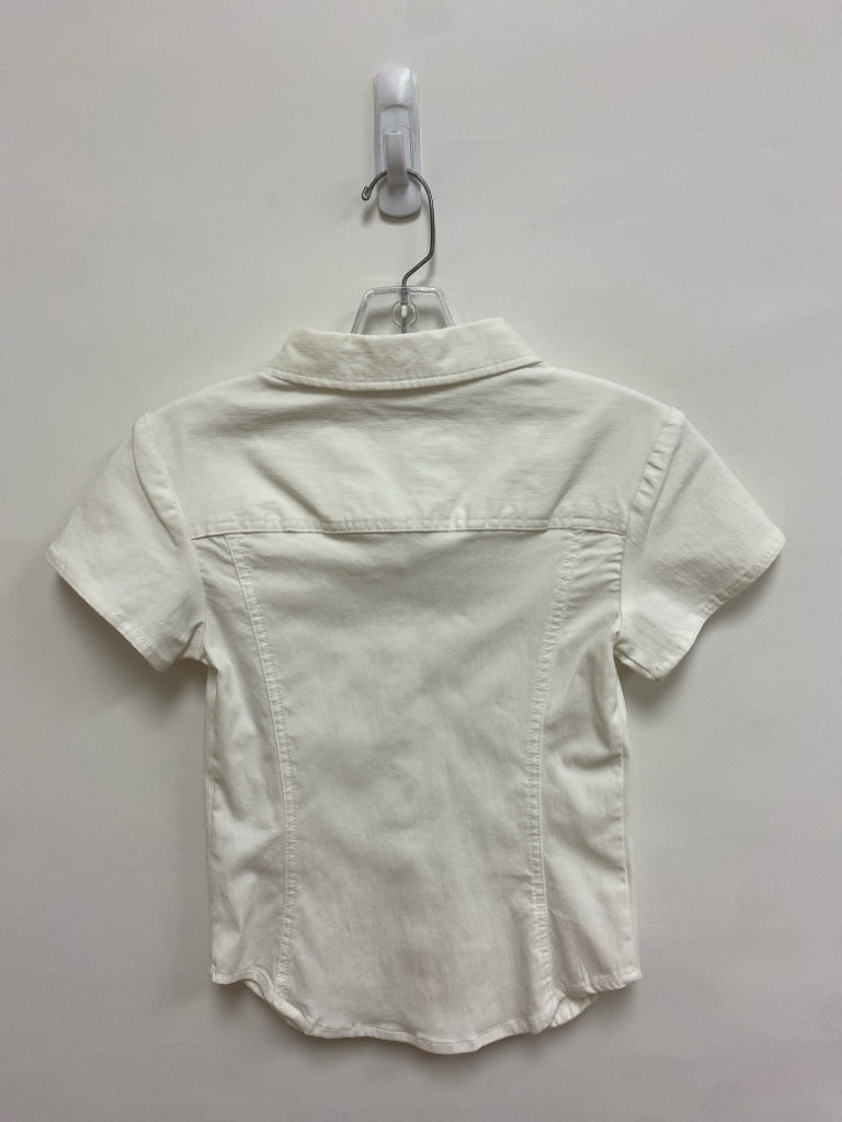 Silence + Noise Size S White Buttons Short Sleeve Ladies Top