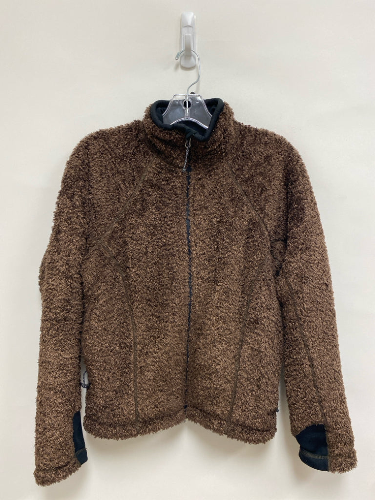 Mountain Hardwear Size S Brown Fuzzy Zip Down Ladies Jacket