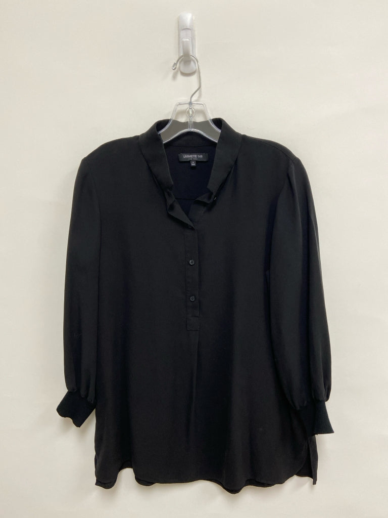 LAFAYETTE 148 Size L Black Quarter Button Ladies Top